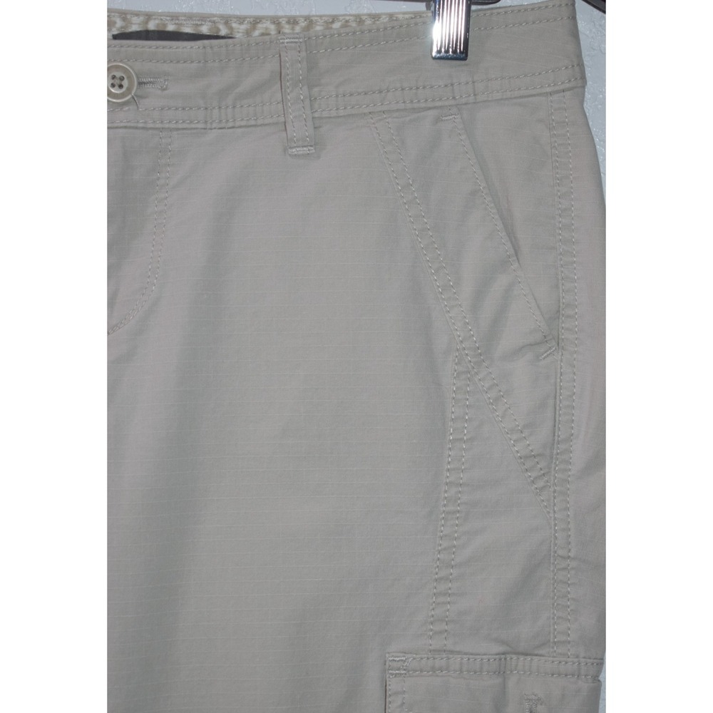 Eddie Bauer Womens 4 Khaki Cargo Capri Pants Drawstring Cuffs Stretch Cotton - Picture 8 of 16